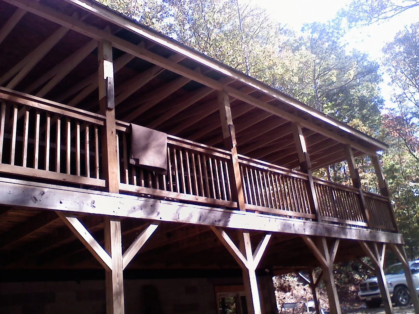 Timber framing under a new elevated porch and deck — Roof Leak Repair in Egypt by Roofing Brothers